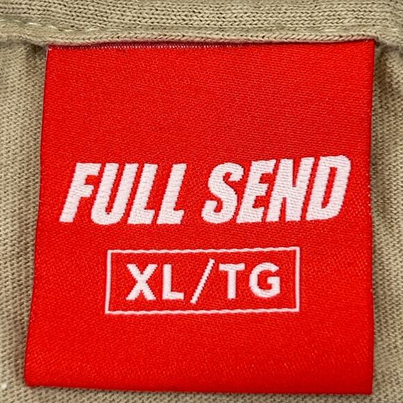 Full Send Graffiti T Shirt Nelk Boys Spellout Streetwear Tee Beige XL X-Large - Picture 5 of 7